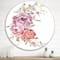 Designart - Bouquet Of Pink and Purple Flowers III - Farmhouse Metal Circle Wall Art